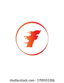Letra abstracta F con plantilla de logotipo de llama de incendio, logotipo vectorial para identidad empresarial y de empresa 