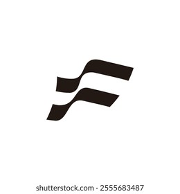 abstract letter f flag fly symbol logo vector 