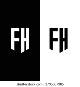 abstract letter f and h logo design. initial fh logo
