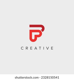 Abstract letter F heart logo template - vector.