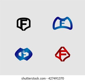Abstract Letter f Icon set, collection
