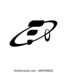 Abstract letter f logo design in black and white