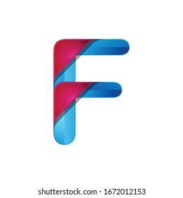 Plantilla de diseño del logotipo F Letra abstracta imagen vectorial colorida