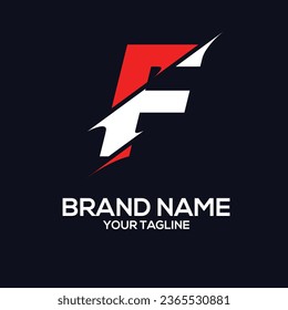 abstract letter F logo design