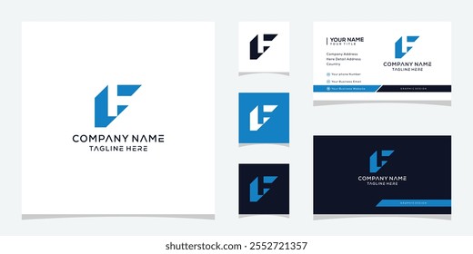 abstract letter F logo design graphic vector