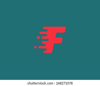 Abstract letter F logo design template.  Dynamic vector unusual font. Universal fast speed fire moving water quick energy drop icon.