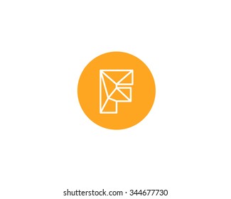 Abstract letter F logo design template. Structure simple line sign. ?ontact, business, medicine, development, mobile app vector symbol icon. 