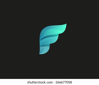 Abstract letter F logo icon vector design. Universal colorful symbol.