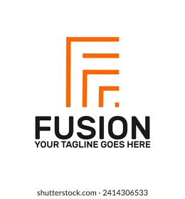 abstract letter F logo template, fusion logo template