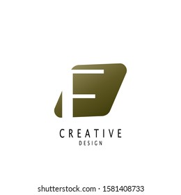 Abstract Letter F logo. Vector design concept geometrical shape with hidden letter F logo icon.