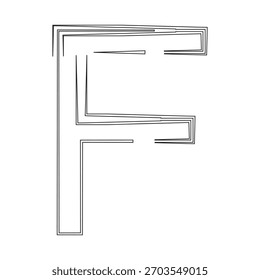 Abstract Letter F Logo Vector. Geometric Monogram Line Art Initial Icon for Modern Tech, Digital Business, or Start-up Branding