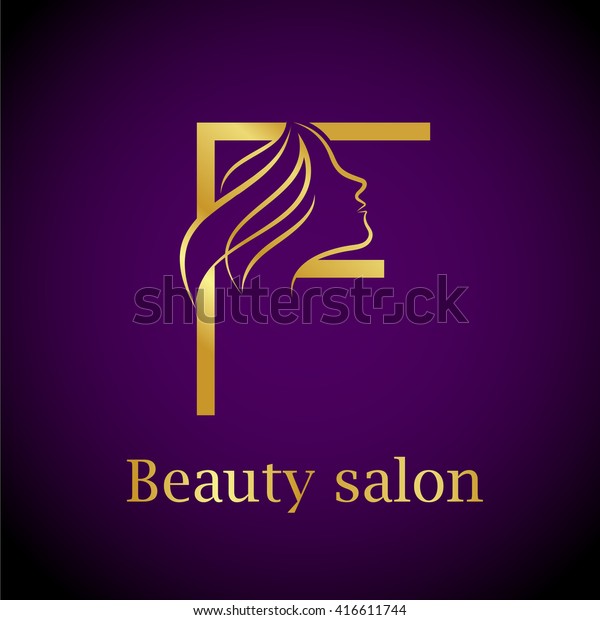 Abstract Letter F Logogold Beauty Salon Stock Vector ...