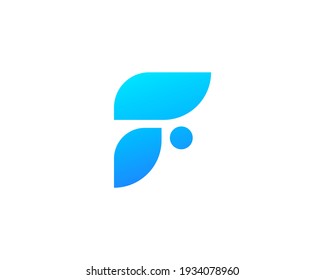 Abstract letter F modern logo icon design concept. Creative bright gradient symbol logotype isolated on white background. Vector illustration.