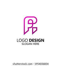 abstract letter A and F with monoline logo design