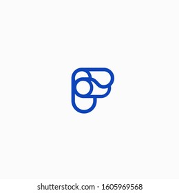 Abstract Letter F with Pipe inside. Logo & Branding Identity. Corporate vector logo in linear style design. Template Isolated on a white background.