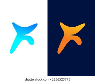 Abstract letter F with star icon logo design vector template, star icon logo