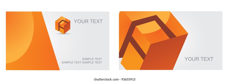 Abstract Letter F symbol icon Business Card Set EPS 8 vector, grouped for easy editing. No open shapes or paths.