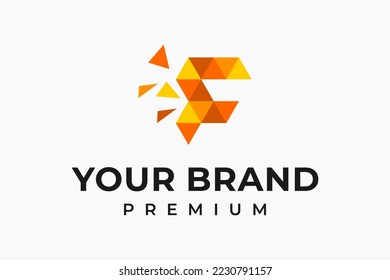 abstract letter f technology logo