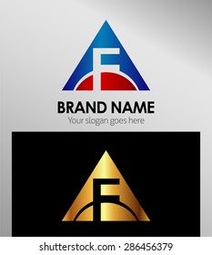 Abstract letter F in triangle shape 