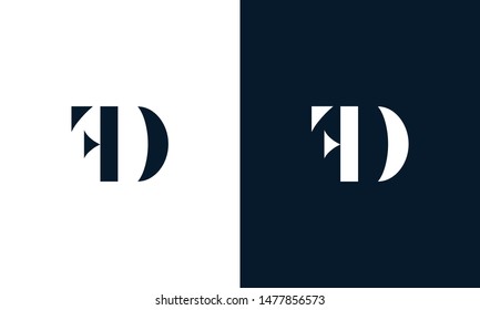 Abstract letter FD logo. This logo icon incorporate with abstract shape in the creative way.