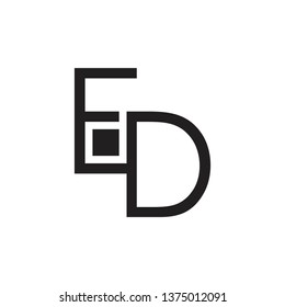 abstract letter fd square geometric line logo