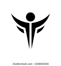 Abstract Letter FF with Human Logo can be use for icon, sign, logo and etc