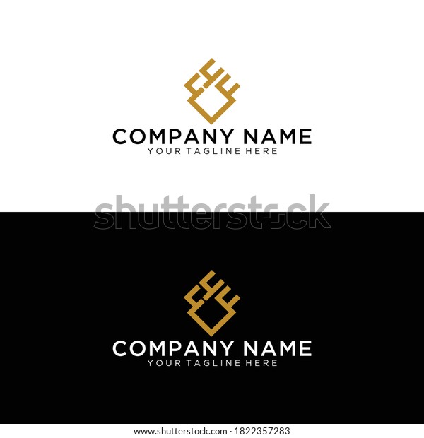 Abstract Letter Fff Logo Design Initials Stock Vector Royalty Free 1822357283