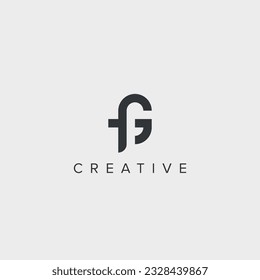 Abstract letter FG GF logo template - vector.