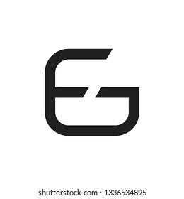 abstract letter fg simple geometric line logo vector