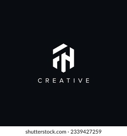 Abstract letter FH HF vector logo monogram template.