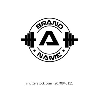 Abstract letter A fitness with barbell logo vector template. Suitable for business, web, sport, health, athlete and initial symbol
