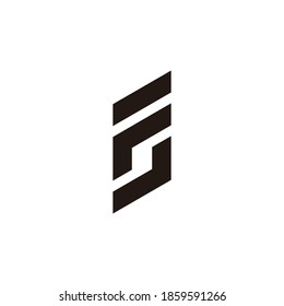 abstract letter fl simple geometric line logo vector