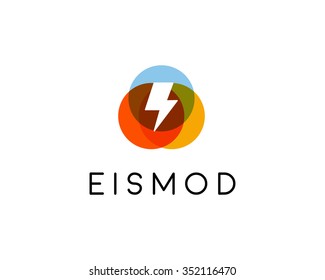Abstract letter flash logo design. Energy creative symbol. Universal vector icon. Thunder bolt electrical sign.