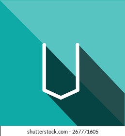 Abstract letter. Flat icons with long shadow