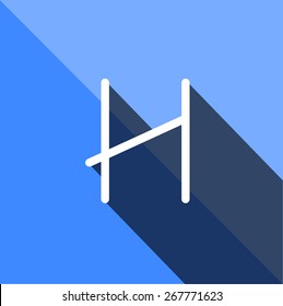 Abstract letter. Flat icons with long shadow