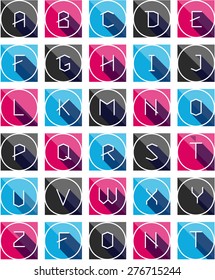 Abstract letter. Flat icons with long shadow