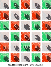 Abstract letter. Flat icons with long shadow