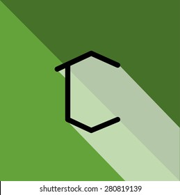 Abstract letter. Flat icons with long shadow