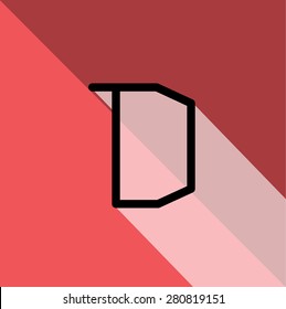 Abstract letter. Flat icons with long shadow