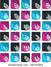 Abstract letter. Flat icons with long shadow