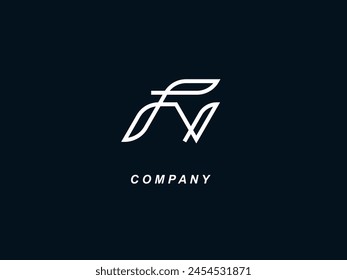 Vector de Plantilla de logotipo FN de letra Abstractas