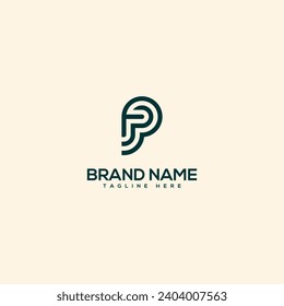 Abstract letter FP PF logo. Flat vector logo design template element.