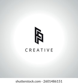 Abstract Letter FP PF Monogram Logo Template With Vector Eps.