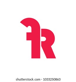 abstract letter fr linked logo vector