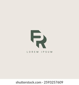 Abstract letter FR RF monogram logo vector template. Initial based minimal flat icon vector