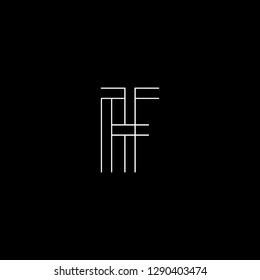 Abstract letter FT TF FI IF. Minimal logo design template. Vector letter logo with white and black color.