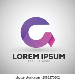 Abstract Letter G 3D Logo Design Template. Purple Gradient Letter G Creative Logo Design. Elegant and Modern Logo Design Template.