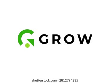 abstract letter G with arrow growth logo design