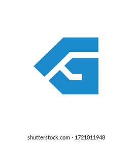 abstract letter g arrow simple geometric logo vector
