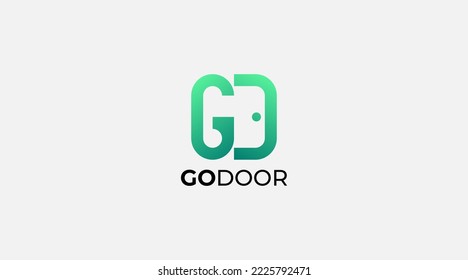 Abstract letter G door vector logo icon design inspiration modern illustration